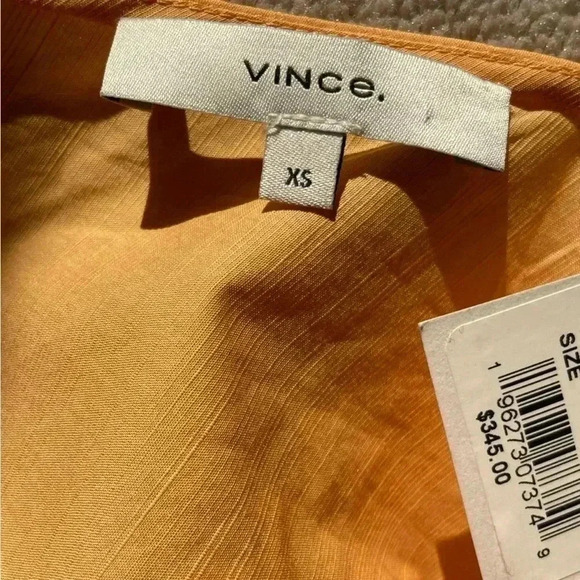 Vince cutout shirred blouse in tangelo sz XS - Picture 3 of 10